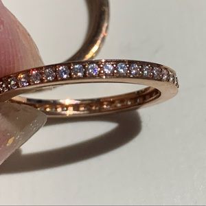 Beautiful 14k Rose Gold 925 Ring Sz 7 1/4